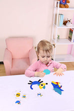 Carica l'immagine nel visualizzatore di Gallery, Puzzle di legno Bambini Tangram Puzzle Forme Geometriche Blocchi di motivi in ​​legno Puzzle per giochi di selezione e accatastamento giocattoli educativi di Regali per Bambini (Multicolore)