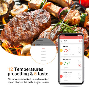 Inkbird IBT-2X Bluetooth Termometro Digitale Barbecue Termometro e Timer con Sonda di Temperatura per Carne Grigliate BBQ Fumatore Forno di Cottura 2 sensori