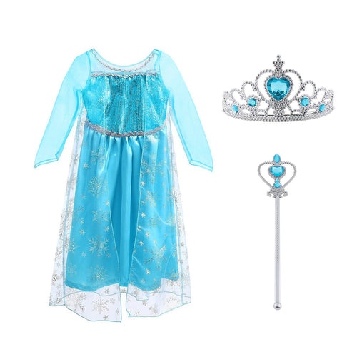 Vicloon Elsa Frozen Costume, Set da Principessa Corona Bacchetta Guanti...