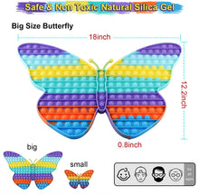 Carica l'immagine nel visualizzatore di Gallery, VOFOLEN Grande Push Bubble Sensory Fidget Giocattoli, Gigante Pop Push Gigantesco Antistress, Grande Farfalla Viola Arcobaleno Estrusione Bolla Giocattoli Sensoriali Educativi Estrusione per Bambini