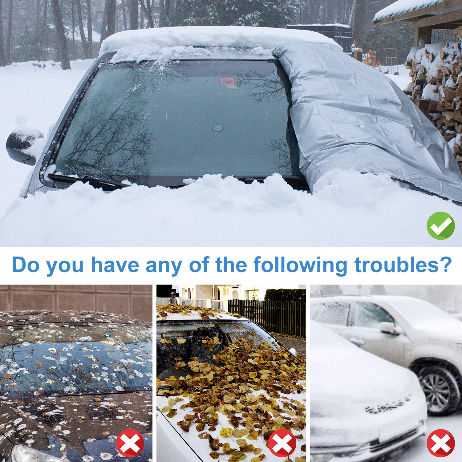 Alaoo Copri Parabrezza per Auto, Telo Parabrezza Auto Antigelo, Copertura Parabrezza Inverno, Protezione da neve e grandine, Adatto La Maggior Parte Dei Veicoli(A Alaoo Copri Parabrezza per Auto, Telo Parabrezza Auto Antigelo, Copertura Parabrezza Inverno, Protezione da neve e grandine, Adatto La Maggior Parte Dei Veicoli(A