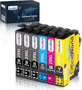 Uniwork OfficeWorld Sostituzione per Epson 29 29XL Cartucce d'inchiostro Compatibile con Epson XP-342 XP-245 XP-442 XP-345 XP-247 XP-445 XP-235 XP-432 XP-332 XP-335 XP-255 (3 Nero,1 Ciano,1 Magenta,1 Giallo)