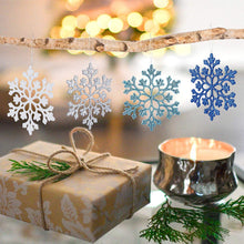 Carica l'immagine nel visualizzatore di Gallery, Naler 24 Pezzi di Fiocchi di Neve per Natale Decoratici Fiocchi di Neve con Glitter Addobbi per Albero di Natale Decorazione per Festa di Natale, Bianco, Argento, Blu, Blu Reale