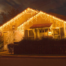 Carica l&#39;immagine nel visualizzatore di Gallery, Qedertek 432 LED Cascata Luci da Esterno, 10M Tenda Luminosa Bianco Caldo, Luci Nataliazie da Esterno con Telecomando, Tenda led con 8 modalità, Luci Decorazione Natale per Feste, Finestra, Blacone