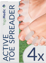 Carica l'immagine nel visualizzatore di Gallery, Distanziatori Dita Piedi 4pz, 2 diverse coppie, separatori, distanziatore, separadita, 0% BPA, taglia unica per tutti - silicone gel 4 Unità (Confezione da 1)