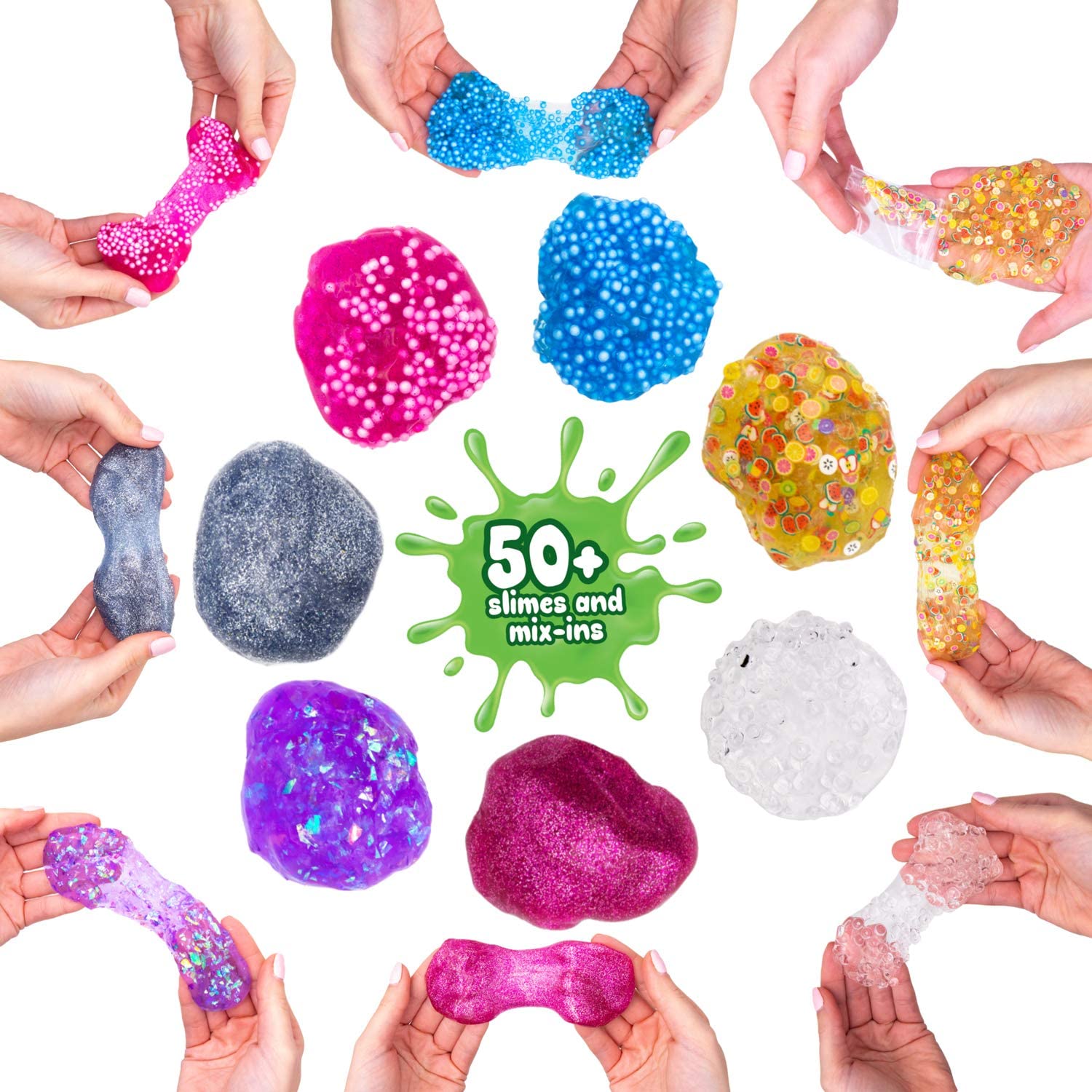 DIY Fluffly Slime Kit Set, per Fai da Te Creativo Ragazzi Giocattoli con 18  colori di Crystal Slime, Bagliore nella Polvere Scura, Polvere Glitterata e  Altro per bambini di età 5+ 