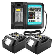 Carica l&#39;immagine nel visualizzatore di Gallery, 2 X 18 V 5,0 Ah BL1850 batteria di ricambio con caricatore 3A per makita... - Ilgrandebazar