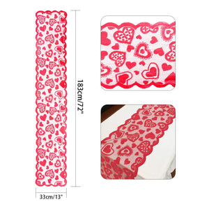 Kit di Decorazione San Valentino, Runner da tavola a Cuore Rosso e... - Ilgrandebazar