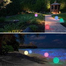 Carica l&#39;immagine nel visualizzatore di Gallery, Albrillo RGB Luci Solari Esterno - LED Lampada Solare Esterno Diametro 40 cm con Telecomando, 8 Colori Regolabili, USB Ricaricabile, IP68 Impermeabile, Lampada Sfera Giardino per Piscina, Spiaggia 40CM