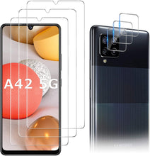 Carica l'immagine nel visualizzatore di Gallery, Luibor [6 in 1] Vetro Temperato Samsung Galaxy A42 Pellicola Protettiva + Pellicola Fotocamera,[9H] [Strumento di Installazione Facile] [HD Chiaro][Protezione Completa] 5G