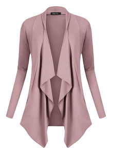 Urban GoCo Donna Cardigan Drappeggiato Aperto Davanti a Maniche Lunghe e... - Ilgrandebazar