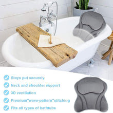 Carica l&#39;immagine nel visualizzatore di Gallery, Amzeeniu Cuscino da Bagno,Cuscino per Vasca da Bagno 4D Air Mesh con 6 Ventose,Cuscini Poggiatesta da Vasca per Vasca da Bagno Cuscino,Home Spa per Collo della Vasca E Supporto per La Schiena Grigio