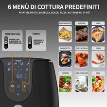 Carica l&#39;immagine nel visualizzatore di Gallery, VPCOK Friggitrice ad Aria Calda con 6 Diversi Programmi di Cottura, Friggitrice ad Aria Senza Olio, Air Fryer Multifunzione 3,5 L, 1500 W Airfryer con LED Touch Screen Senza BPA&amp;PFOA