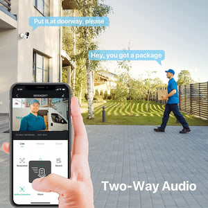 Lemnoi Telecamera WiFi Esterno Batteria con 10000mAh,Telecamere da Esterno a Batteria 1080p,Rilevamento del Movimento PIR,Visione Notturna,Audio Bidirezionale,Impermeabile IP66