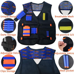 OFUN Set di Gilet Tattico e Bersaglio per Nerf Pistole, Regali di Giocattoli per Bambini, Gilet Nerf per Nerf N-Strike Serie Elite,Regalo per Ragazzi e Ragazzei