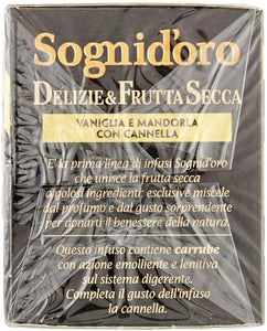 Sogni Doro Tisana Deliziefrutta Secca Vaniglia, Mandorla e Cannella - 16 Filtri, 40 g