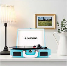 Carica l'immagine nel visualizzatore di Gallery, CL604 Giradischi Vintage Bluetooth | USB Funzione Codifica Registrazione in MP3, Digitalizza Musica del Vinile | Lettore Vinile Portatile 3 Velocità 33/45/78 | Altopartanti Integrati (Azzurro)