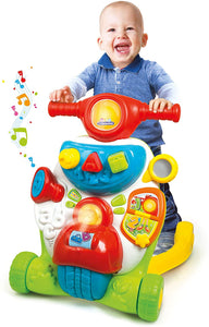 Clementoni- Valentino Scooterino Primi Passi, 9+ Mesi, Multicolore, 14942