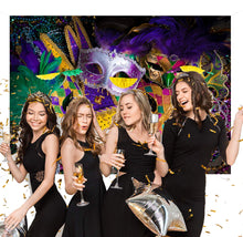 Carica l&#39;immagine nel visualizzatore di Gallery, Viola Oro Verde Perline Festa in Maschera Fotografia Sfondo Vinile 7x5ft per... - Ilgrandebazar