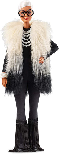 Barbie-FWJ27 Styled by Iris Apfel Barbie Bambola con Gilet Multicolore, Pantaloni a Zampa d'Elefante con Frange e Accessori, Multi-tonalità, FWJ27
