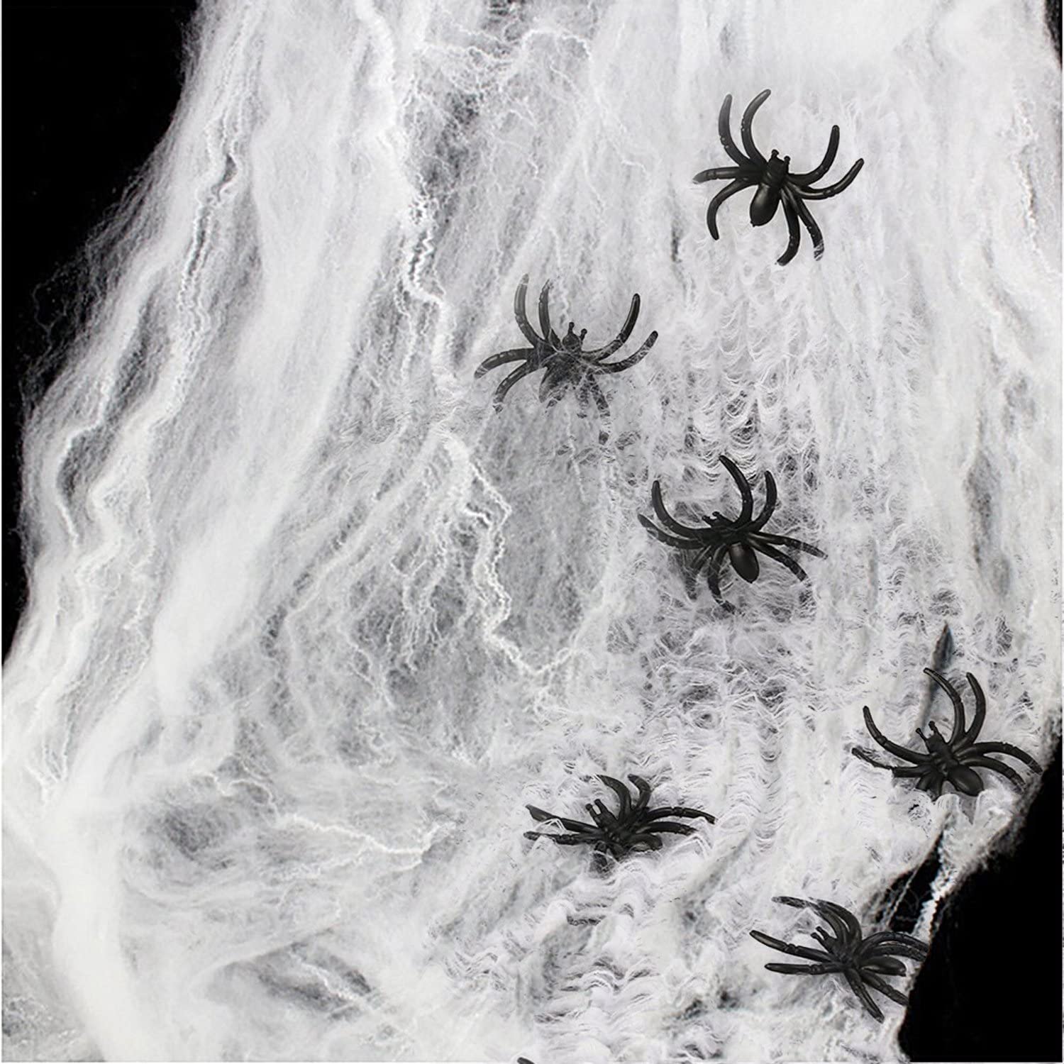 Set Decorazioni Halloween: 60g Ragnatela Estensibile + 30 Ragni Falsi Realistici | Copertura 300 Piedi Quadri | Ragnatela Riutilizzabile In Poliestere | Per Festa E Casa Fantasma - 3