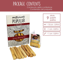 Carica l&#39;immagine nel visualizzatore di Gallery, Palo Santo Legnetti - Popular Ayabaca - Raccolti in Modo Etico e Sostenibile - Confezione Convenienza 9 Paletti - Palo Santo Incenso Originale in Paletti - Legno Naturale 100% Bursera Graveolens Perù