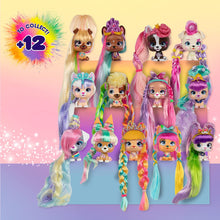 Carica l&#39;immagine nel visualizzatore di Gallery, VIP PETS Color Boost | Bambola cagnolino a Sopresa da Collezionare con lunghi capelli da Acconciare (30 cm) Accessori per capelli e accessori per colorare i capelli - Giocattolo per bambini dai +3