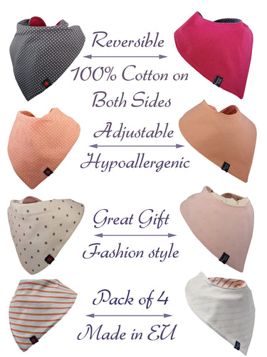 Bavaglini Neonato Bandana Cotone: Bambina e Bambino, 4 Pezzi, Unisex per... - Ilgrandebazar
