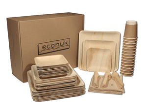 econuk - Set Completo di Piatti Bicchieri Posate e Tovaglioli Combo 15 - Ilgrandebazar