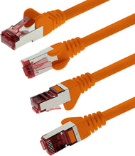 Carica l'immagine nel visualizzatore di Gallery, 1m - Arancione - 1 Pezzo - Rete Cavi Cat6 S-FTP Cat 6 Doppia schermatura PIMF 250MHz 4x2xAWG28 / 7 CU Rame Non Contiene alogeni Compatibile con Cat 5e / CAT6a / CAT7 1000 Mbit/s