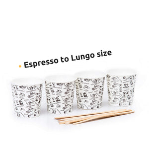140 Bicchieri Carta Espresso To Go 110 ml Con Bastoncini Per Mescolare In 140 - Ilgrandebazar