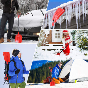 COFIT 120cm Pala da Neve, Extra Lunghezza Retrattile Rosso e Nero (66-120cm) - Ilgrandebazar