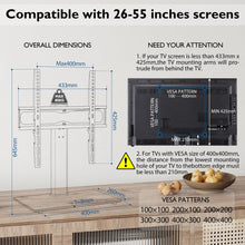 Carica l'immagine nel visualizzatore di Gallery, BONTEC Supporto da Tavolo per TV da 26-55 Pollici, Regolabile in Altezza e Girevole Piedistallo per TV Max VESA 400x400 mm, che Regge fino a 45 kg