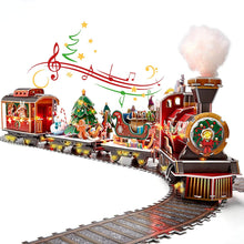 Carica l&#39;immagine nel visualizzatore di Gallery, CubicFun Puzzle 3D Trenino Natale con Luci e Suoni per Natale Decorazioni Trenino Albero di Natale Decorazioni Casa Regali Natale per Bambini e Adulti, 218 Pezzi
