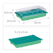 Carica l&#39;immagine nel visualizzatore di Gallery, Relaxdays Mini Serra per 24 Piante, con Coperchio, Semenzaio, Verde