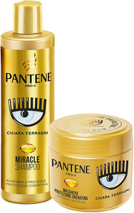 Pantene Pro-V by CHIARA FERRAGNI Miracle Shampoo Protezione Cheratina Rigenera e Protegge per Capelli Secchi, Opachi e Danneggiati, 250 ml + Maschera per Capelli Danneggiati, 300 ml, EDIZIONE LIMITATA Shampoo + Maschera