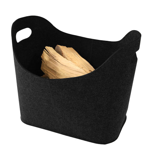 Kamino-Flam 339503 Borsa Portalegna da Interno con Manici 39x22x39 cm, Nero - Ilgrandebazar