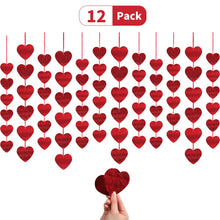 Carica l&#39;immagine nel visualizzatore di Gallery, LANMOK Decorazione Bandiera Cuore,12 Pezzi Cuore San Valentino...
