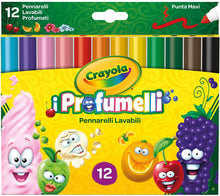 Carica l&#39;immagine nel visualizzatore di Gallery, CRAYOLA PROFUMELLI-Pennarelli Lavabili e Profumati per Bambini a Punta Grossa, per Scuola e Tempo Libero, 12 Colori, Assortiti, Pezzi, 58-8337