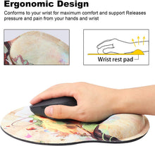 Carica l'immagine nel visualizzatore di Gallery, Jahosin, tappetino per mouse con supporto per il polso, ergonomico in memory foam, base in gomma antiscivolo per computer e ufficio (25 x 23 cm) 25x23 uccello