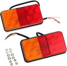 Carica l'immagine nel visualizzatore di Gallery, Justech 2 x Fanali Posteriori Luci Posizione LED Lampadine Indicatori di Parcheggio 2x10 LED 12V Impermeabile Universale per Veicolo Rimorchio Caravan Camion Trattore Autocarro.