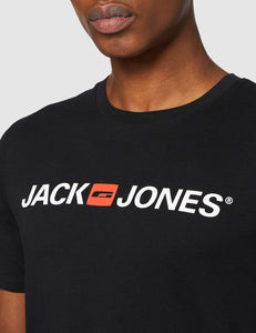 JACK & JONES Jjecorp Logo Tee SS Crew Neck XS, Nero (Black Detail: Slim Fit) - Ilgrandebazar