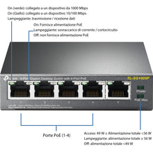 Carica l&#39;immagine nel visualizzatore di Gallery, TP-Link TL-SG1005P Desktop Switch, 5 Porte Gigabit 10/100/1000 Mbit, 5 - Ilgrandebazar