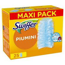Carica l'immagine nel visualizzatore di Gallery, Swiffer Duster Piumini Cattura Polvere, 25 Panni, Cattura e Intrappola Polvere e Sporco, Ottimo per I peli di Animale, Per Tutte le Superfici, Maxi Formato