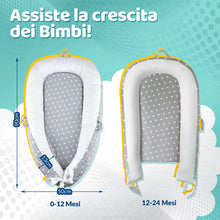 Carica l&#39;immagine nel visualizzatore di Gallery, AlmaLuna | Riduttore Lettino Neonato - Riduttore Culla - 100% Cotone - Nido Da Viaggio - Lavabile In Lavatrice - Cuscino Sfoderabile