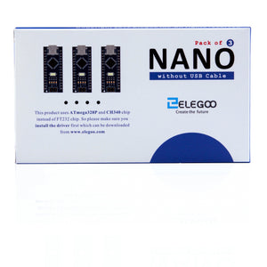 Elegoo Nano V3.0 Scheda di Microcontrollore CH340 ATmega328P(Kit 3) 3 Pacco - Ilgrandebazar