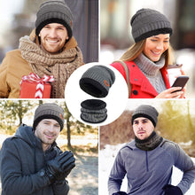 Carica l&#39;immagine nel visualizzatore di Gallery, Taglia unica, 1- Il Set di 3 Pezzi Grigio (Cappello + Scaldacollo + Guanti) - Ilgrandebazar