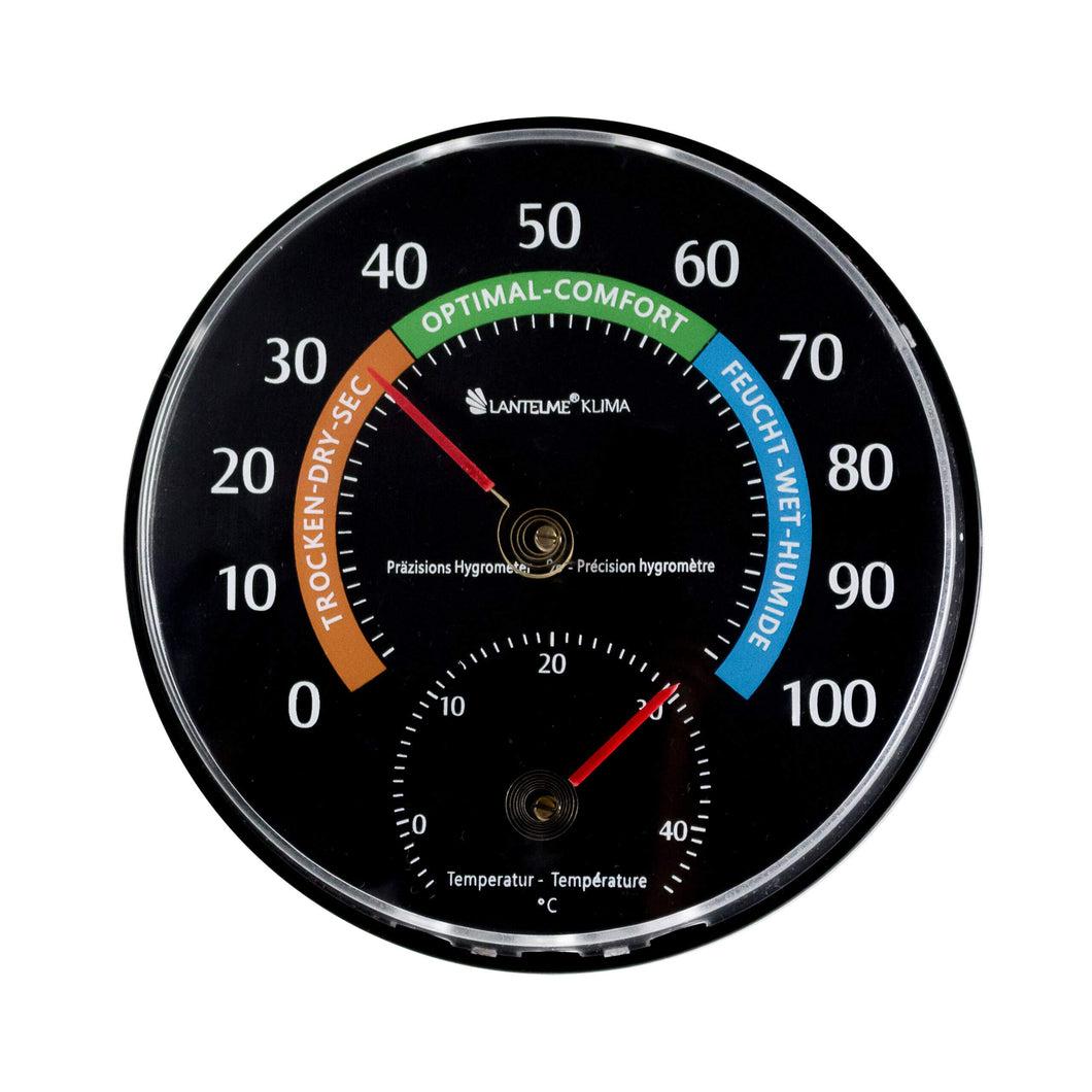 Lantelme 7580 - Termometro e igrometro analogico, Colore: Nero - Ilgrandebazar