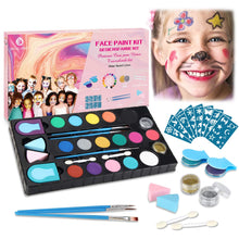 Carica l&#39;immagine nel visualizzatore di Gallery, Truccabimbi Kit Trucchi Carnevale Bambini Colori Trucco Viso-64 Stencil,16... - Ilgrandebazar