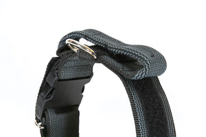 Collare K9 serie Color & Gray con manico richiudibile, nero, 40 mm x 47-67 cm - Ilgrandebazar